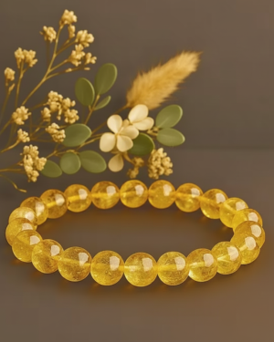 Citrine crystal bracelet made with natural gemstone beads, associated with abundance, positivity, and confidence.