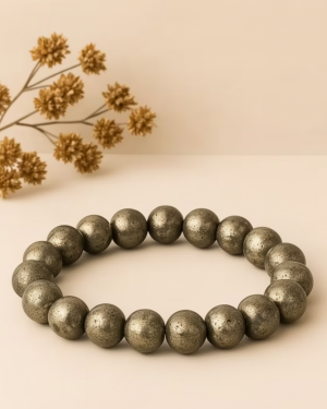 Natural pyrite stone bracelet for confidence abundance and protection energy