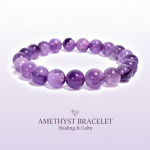 Natural amethyst crystal bracelet for calm clarity meditation and emotional balance