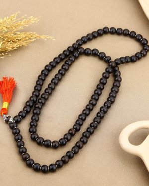 Karungali Japa Mala made from authentic ebony wood beads for japa meditation and spiritual protection